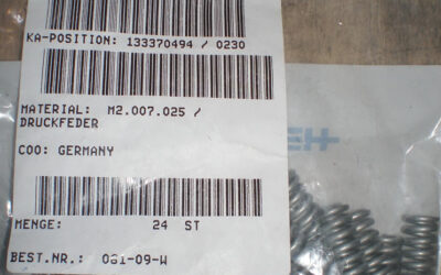 Heidelberg печатное оборудование M2.007.025_ Compression spring